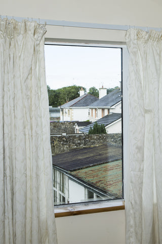 View of houses through a window