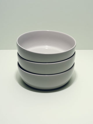 Grey ceramic bowls in stack